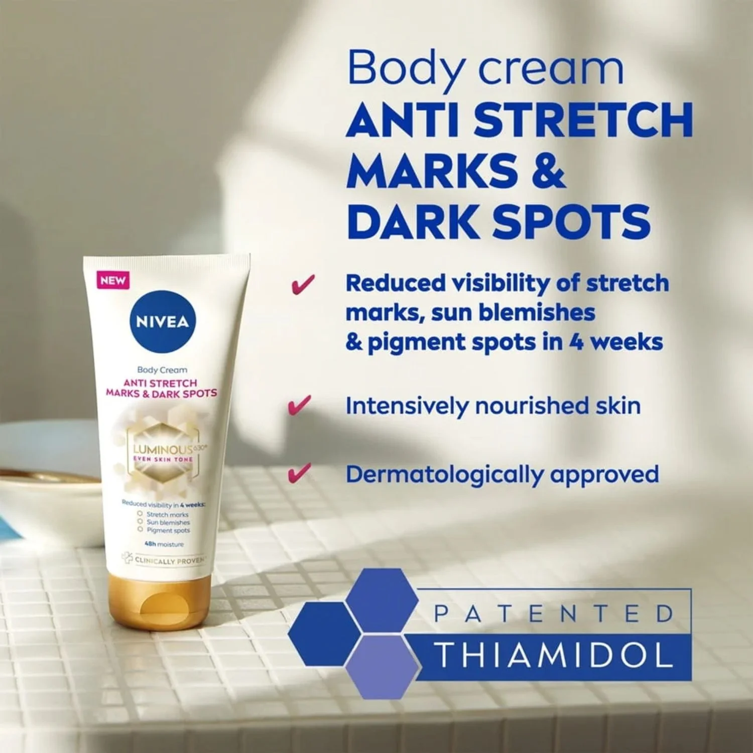 Nivea Luminous Anti Stretch Marks & Dark Spots Body Cream 200ml - Image 3