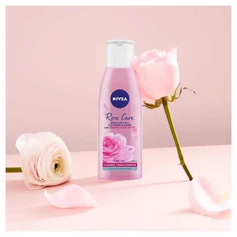 NIVEA Rose Care Micellar 2 in 1 Cleanser & Toner 200ml - Image 5