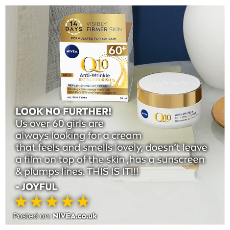 Nivea Q10 Power 60+ Anti-Wrinkle Day Cream 50ml - Image 4