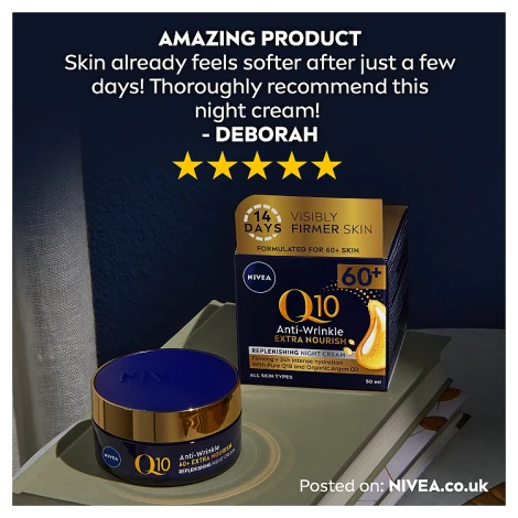 Nivea Q10 Power 60+ Replenishing Night Cream 50ml - Image 6
