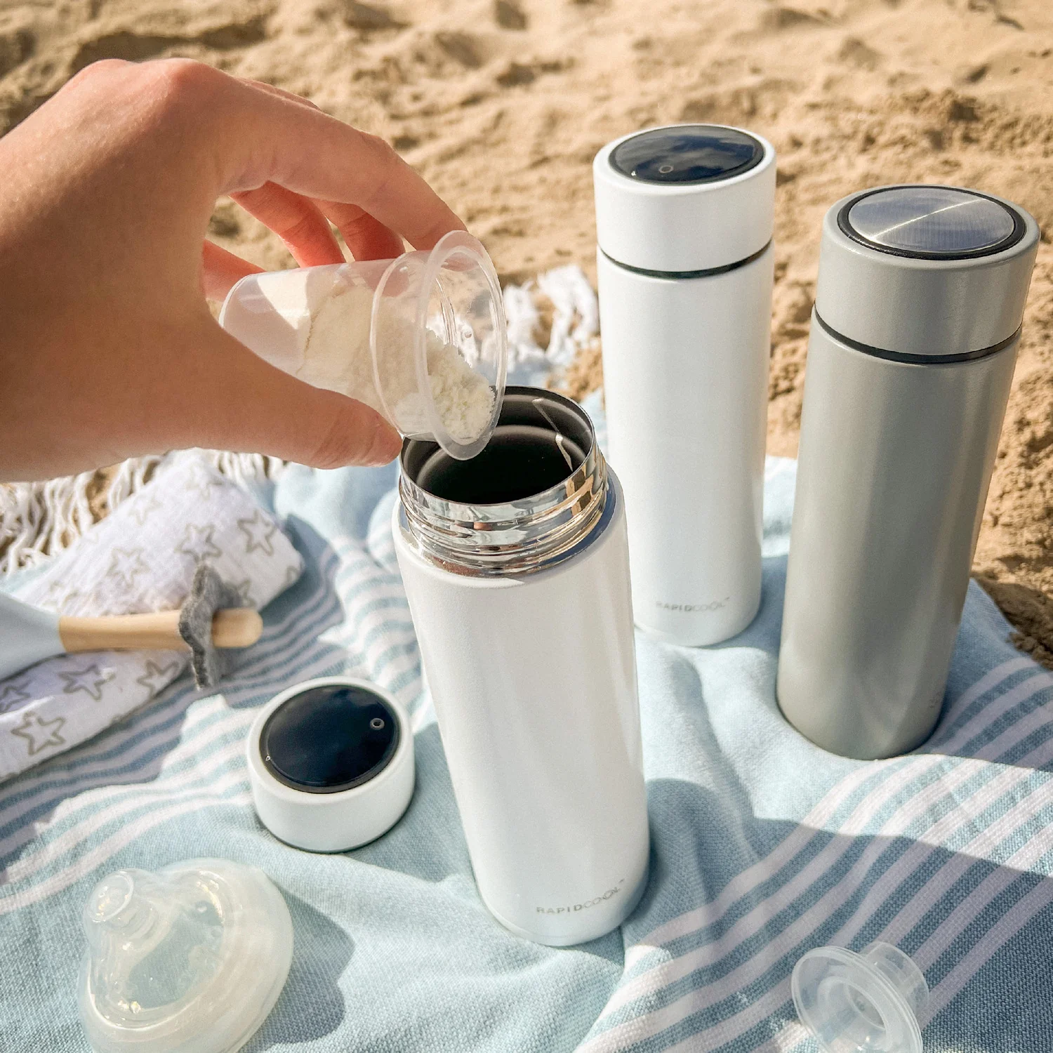 Nuby RapidCool 3 Piece Flask & Powder Dispenser Set - Image 3
