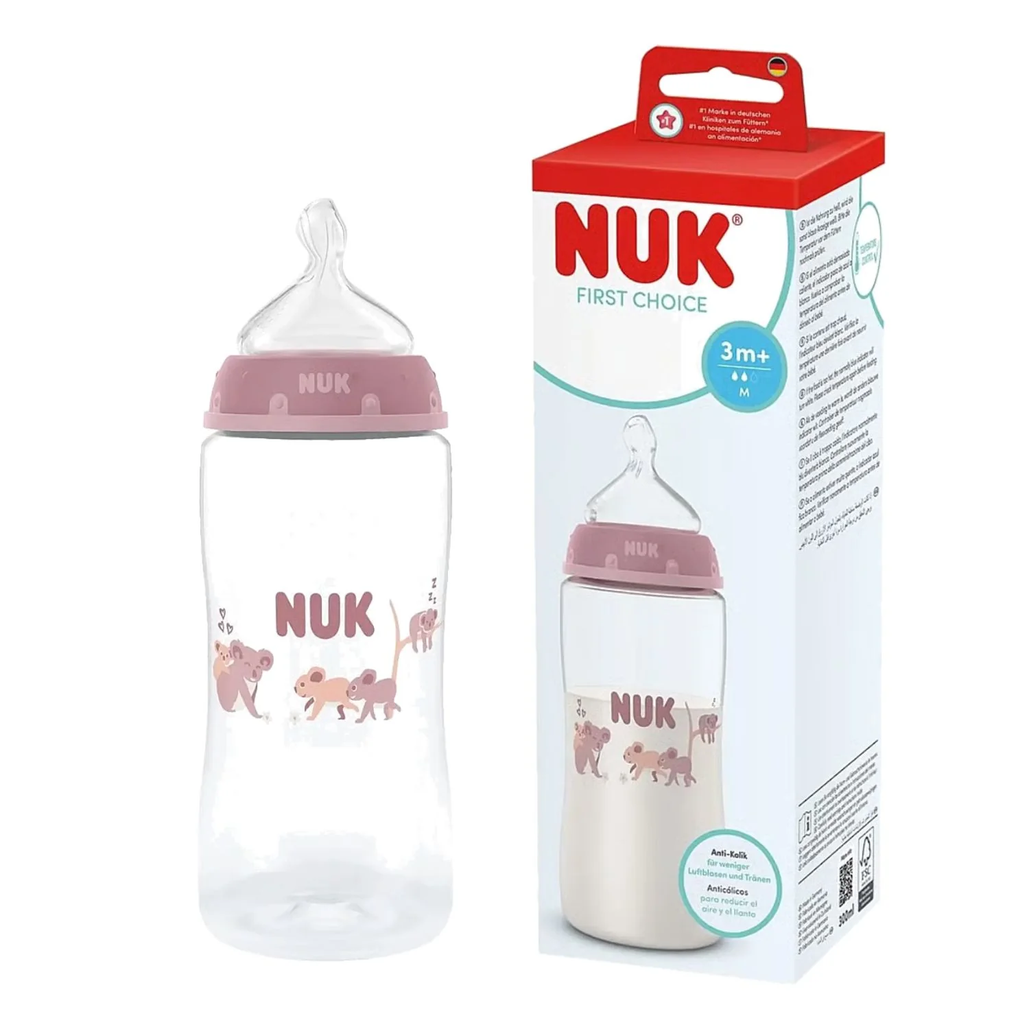 NUK First Choice Anti-Colic Koala Baby Bottle 300ml