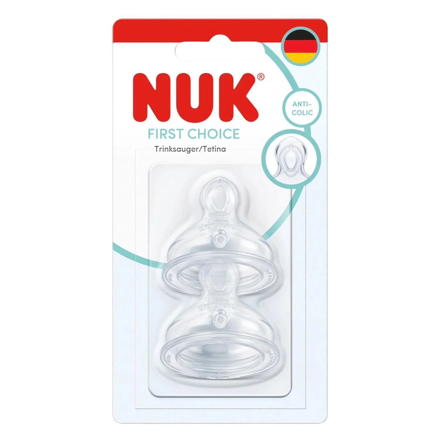 NUK First Choice Baby Bottle Teats 0+ Months