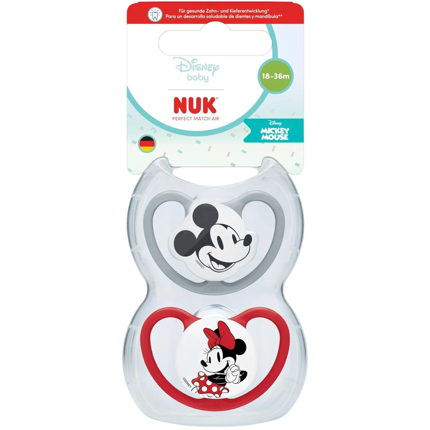 NUK Perfect Match Air Minnie Soothers 18–36 Months (2 Pack)