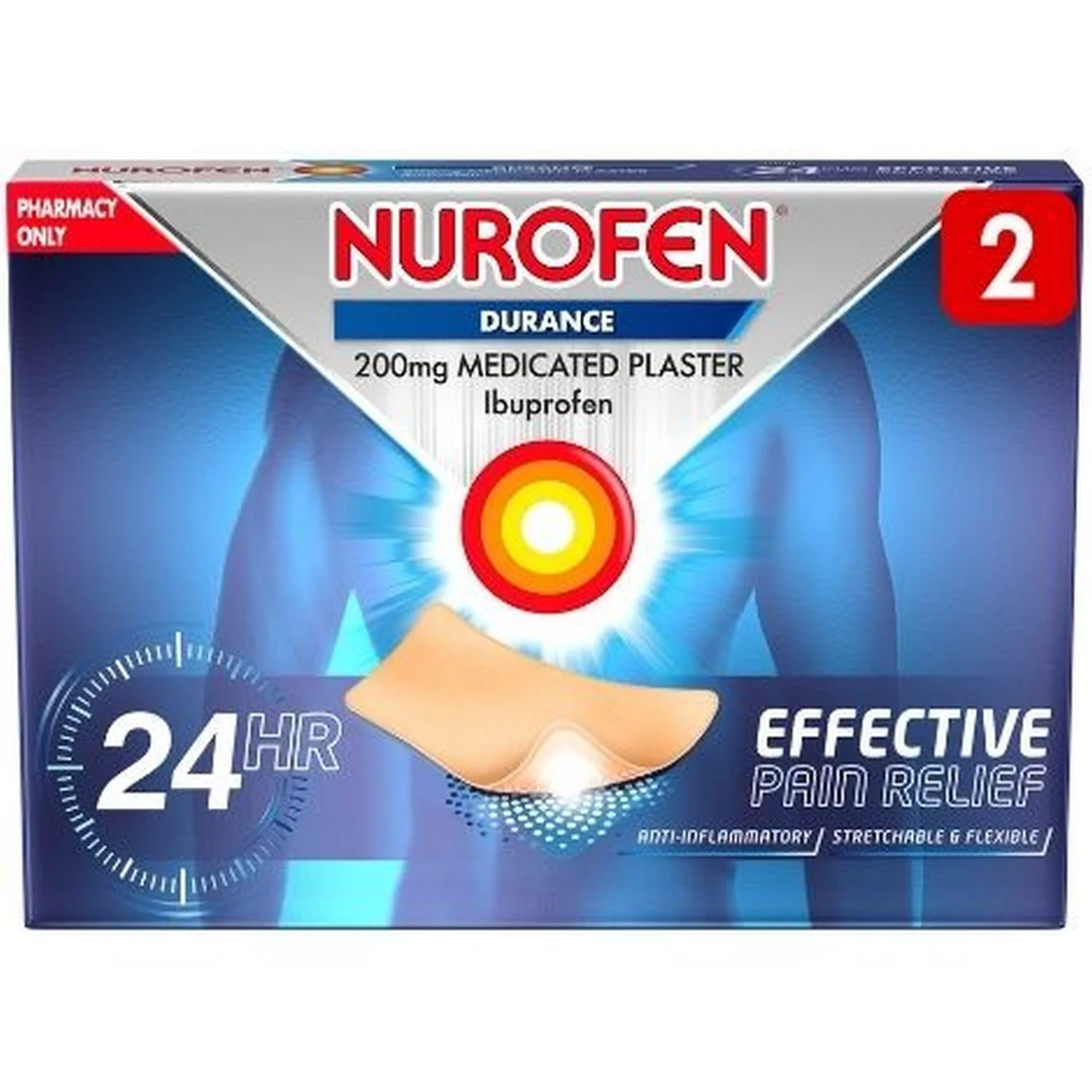 Nurofen Durance Ibuprofen 200mg Medicated Plaster 2's