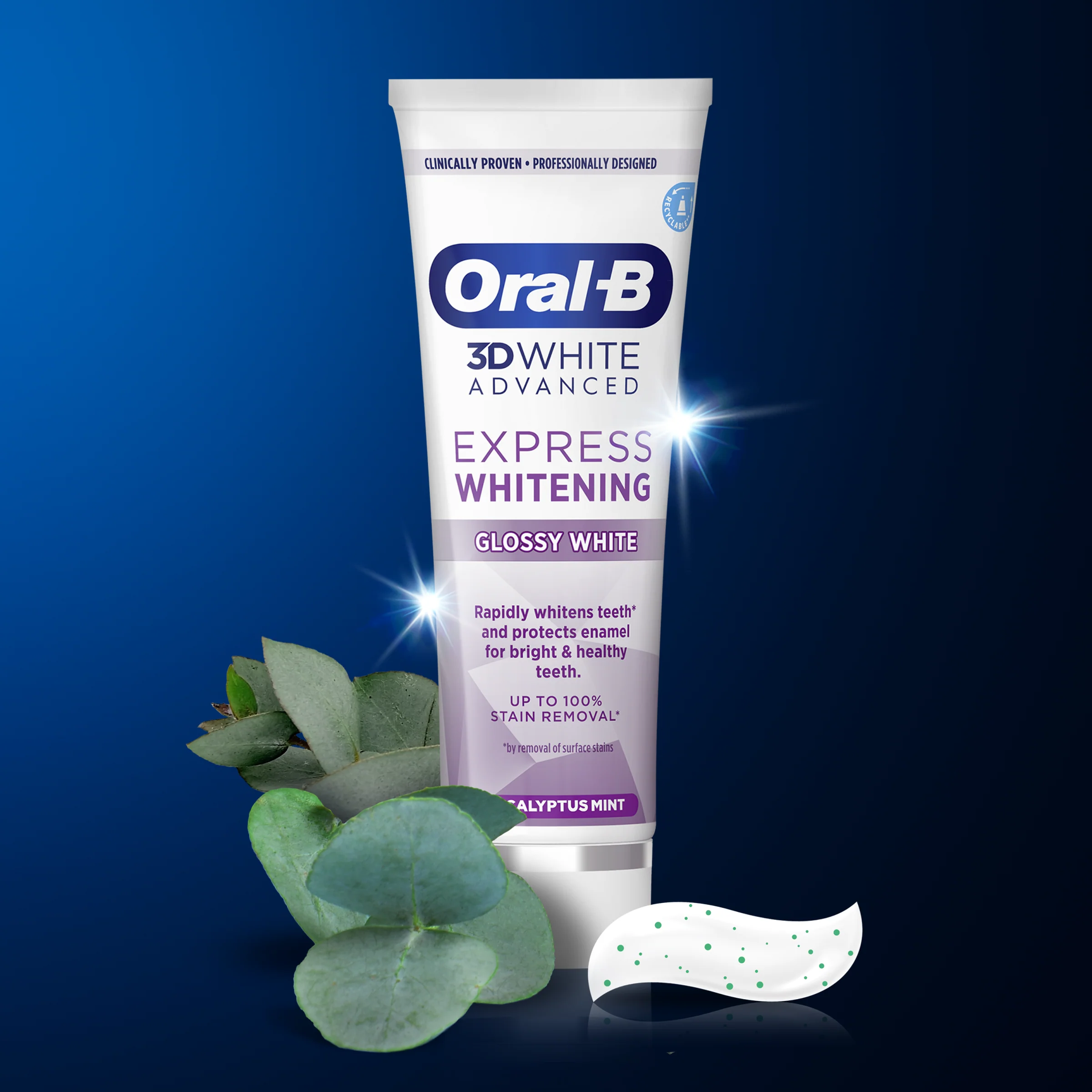 ORAL B 3D WHITE EXPRESS WHITENING GLOSSY WHITE TOOTHPASTE 75ML - Image 5