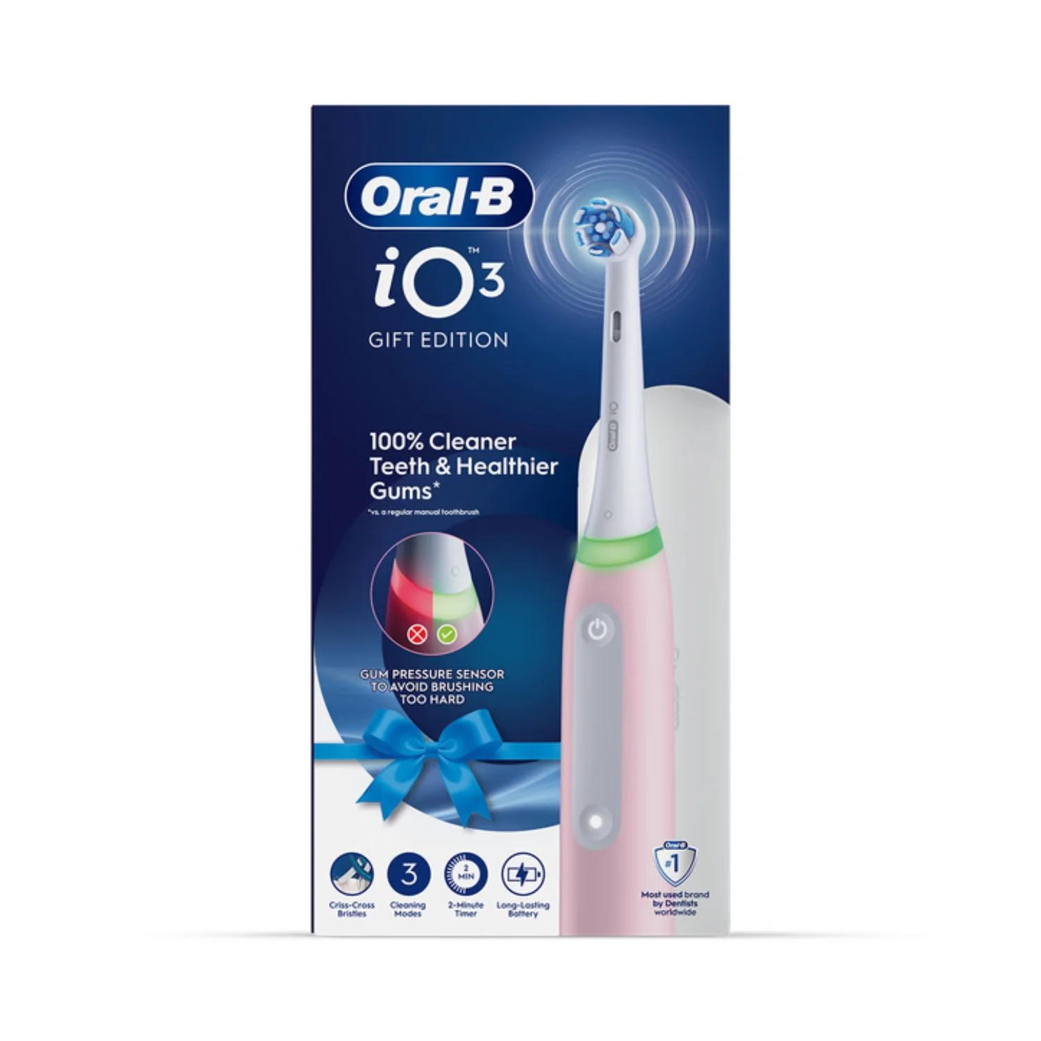 Oral B iO Series 3 Blush Pink Electric Toothbrush and Travel Case