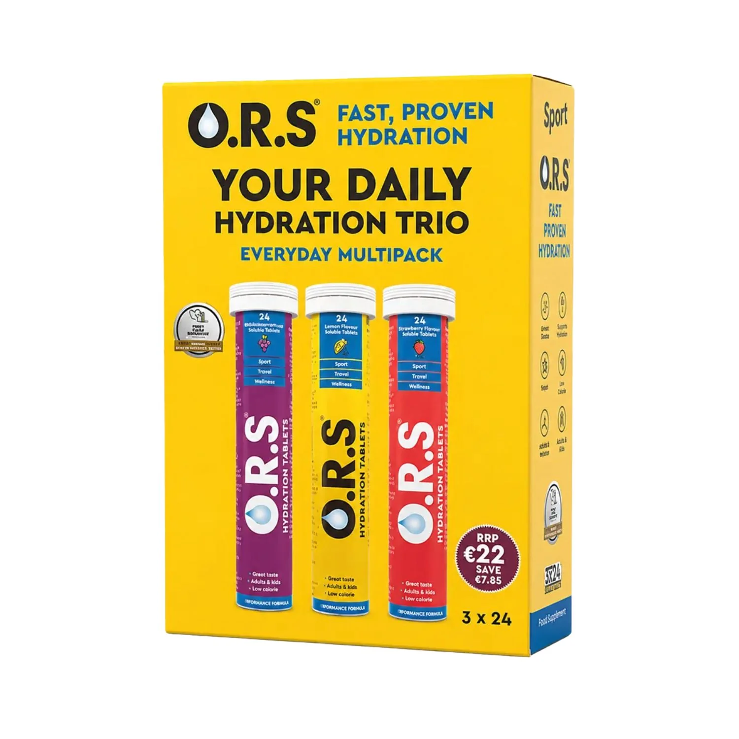 O.R.S Daily Hydration Trio Multipack 72 Tablets