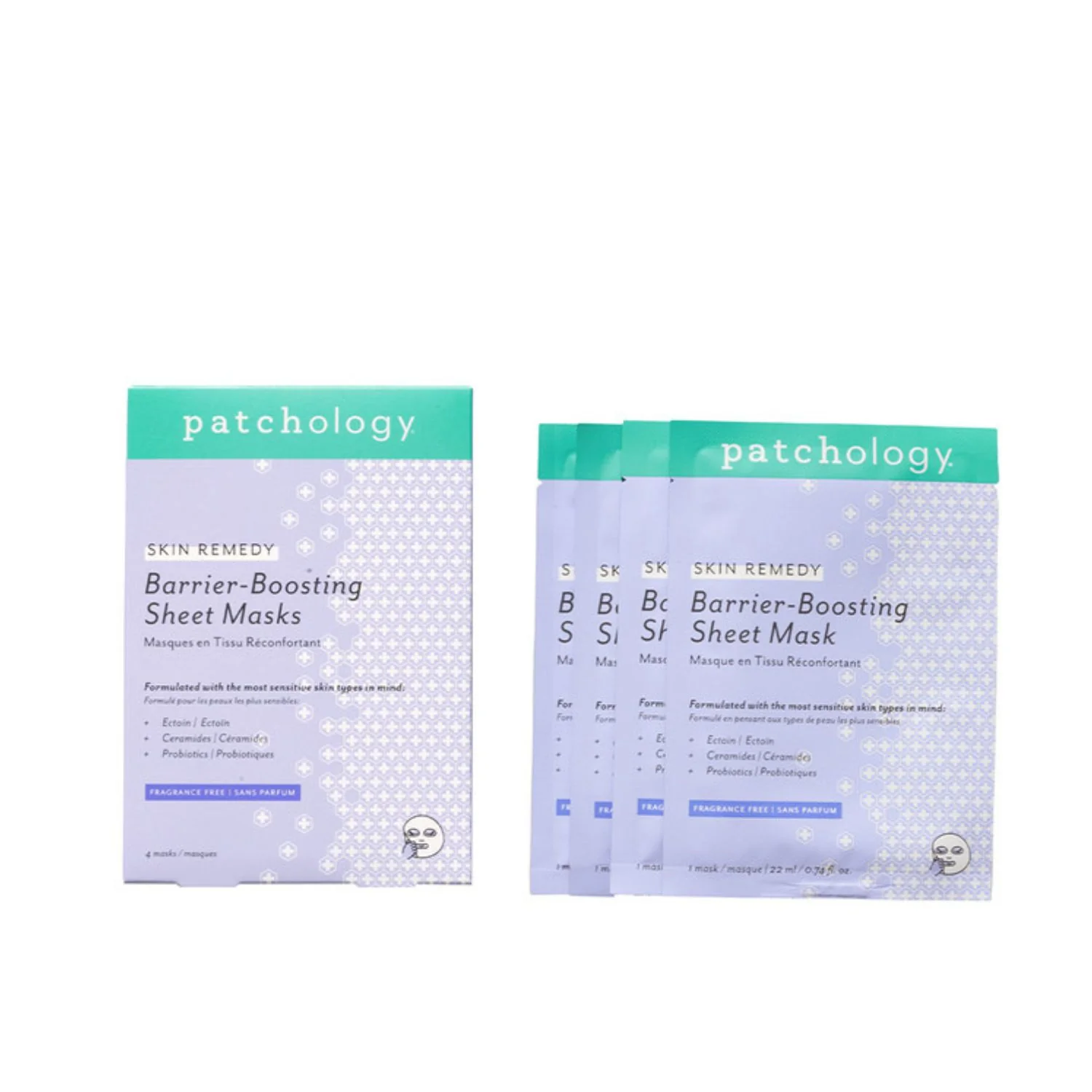 Patchology Skin Remedy Barrier-Boosting Sheet Mask – Set of 4