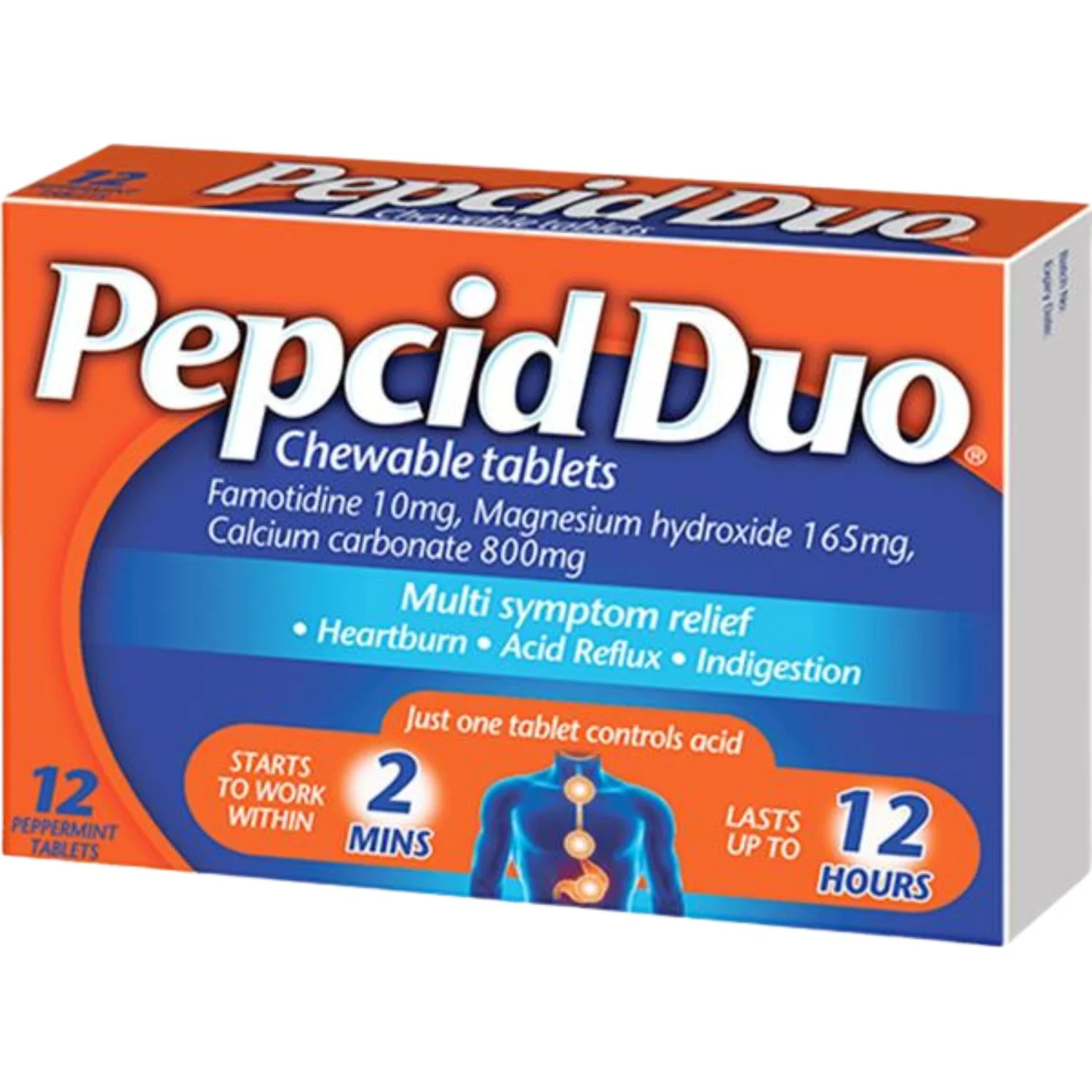 Pepcid Duo Chewable Peppermint Tablets