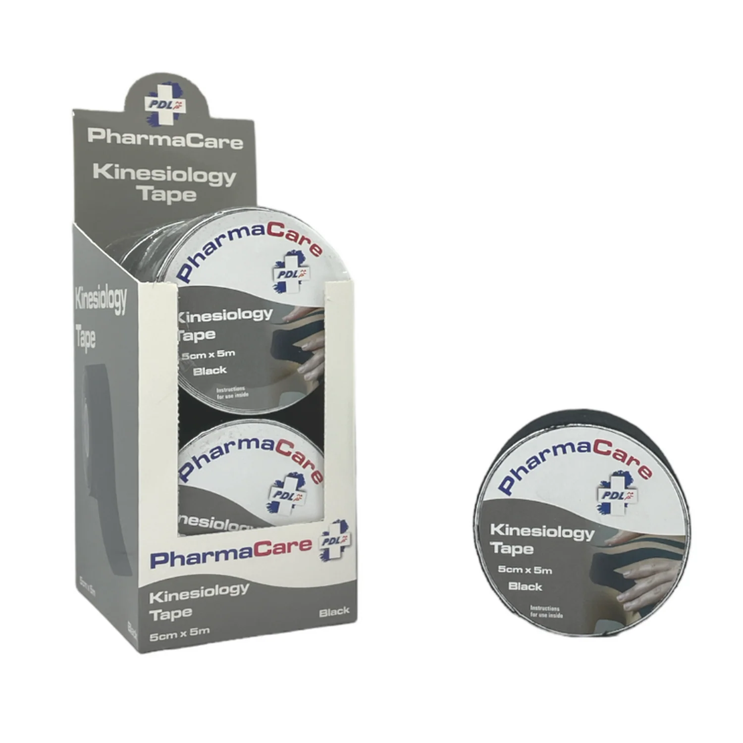 Pharmacare Kinesiology Tape Black 5CM X 5M