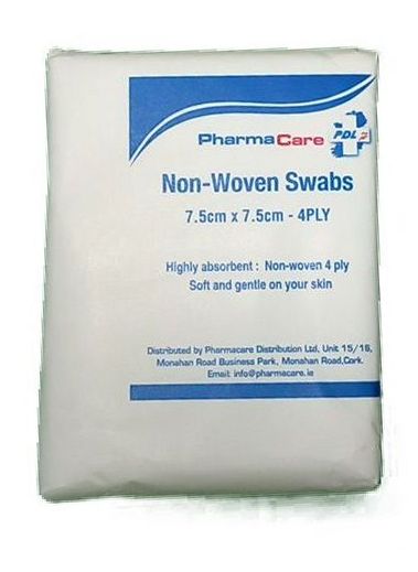 Pharmacare Non Sterile Swabs 7.5 x 7.5cm