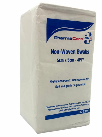 PharmaCare Non-Woven Swabs 4 Ply 5cm x 5cm - Image 2