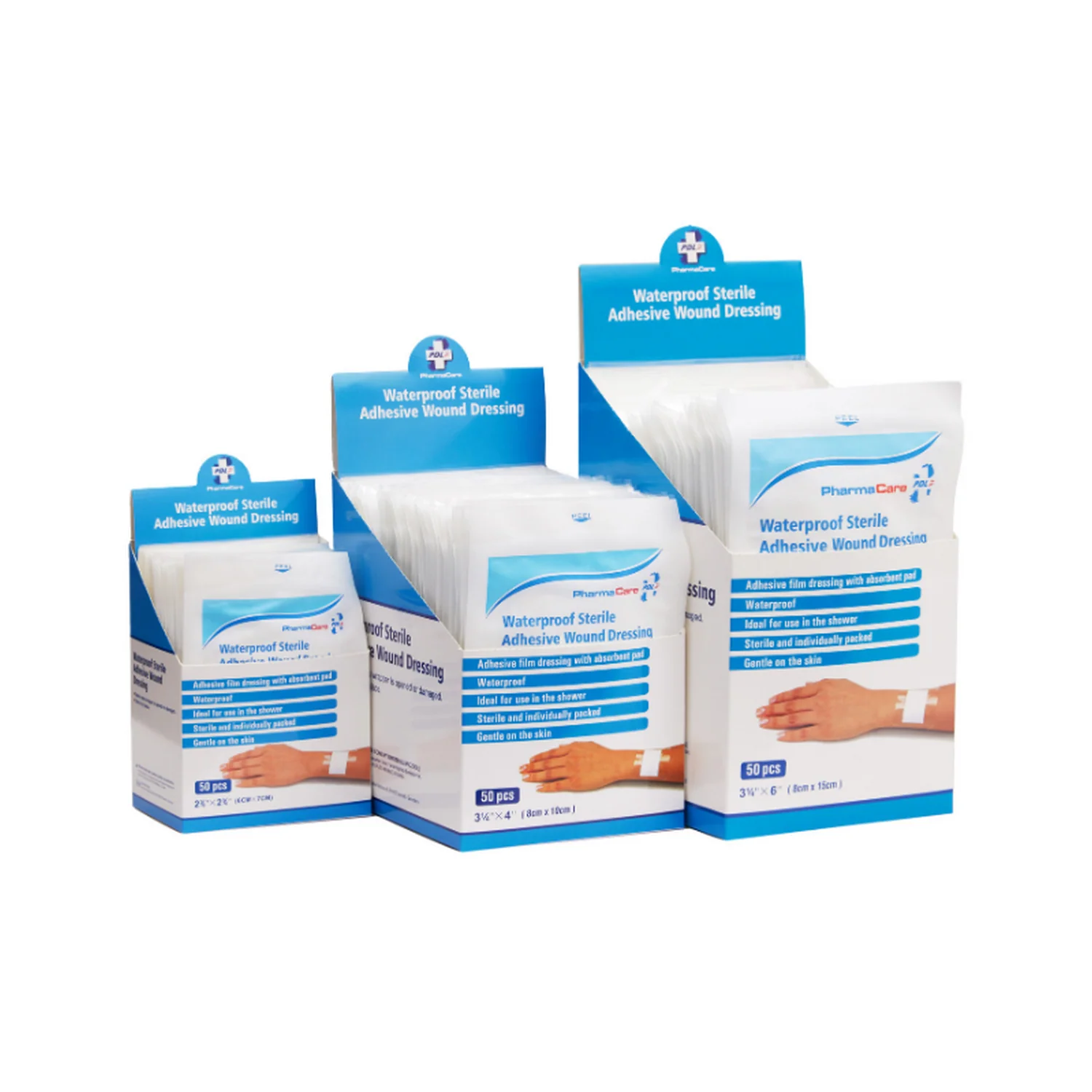 Pharmacare Waterproof Sterile Adhesive Dressings 8 X 15CM