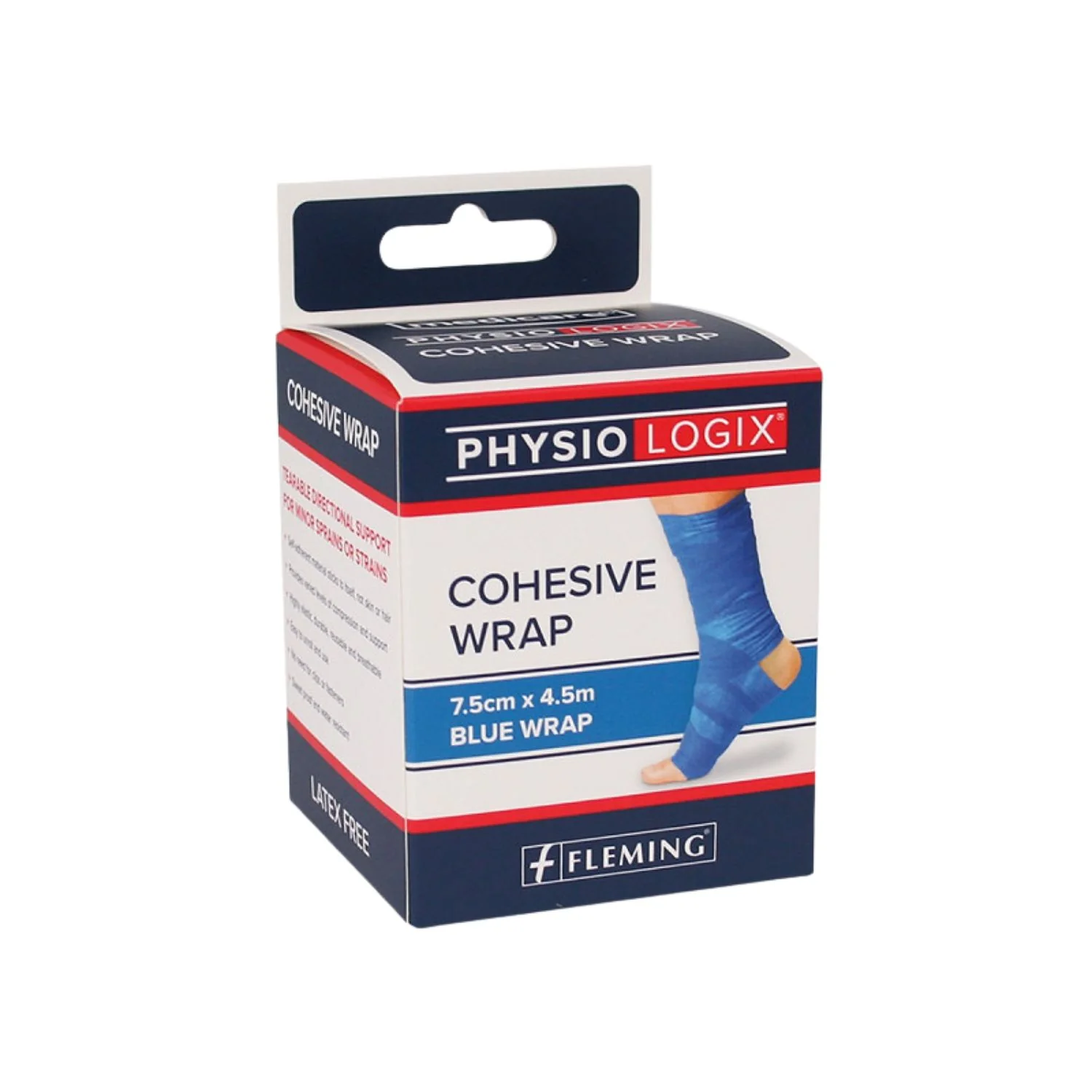 PhysioLogix Cohesive Wrap Blue 7.5cm x 4.5m
