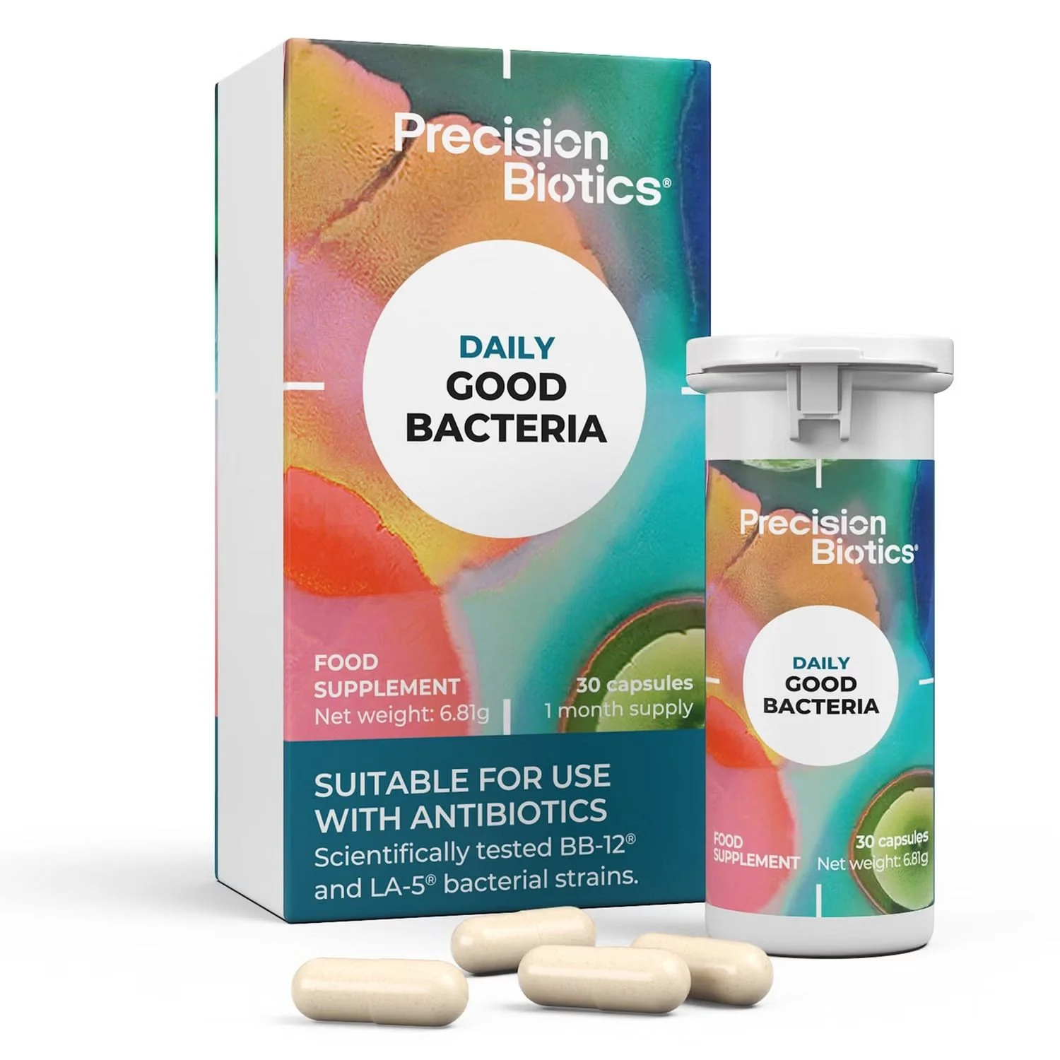 PrecisionBiotics Daily Good Bacteria Gut Health Supplement 30 Caps