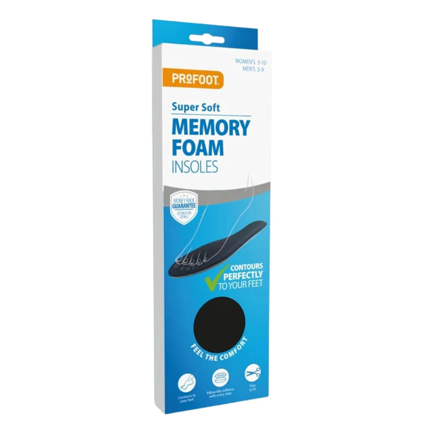 ProFoot Super Soft Memory Foam Insoles – 1 Pair