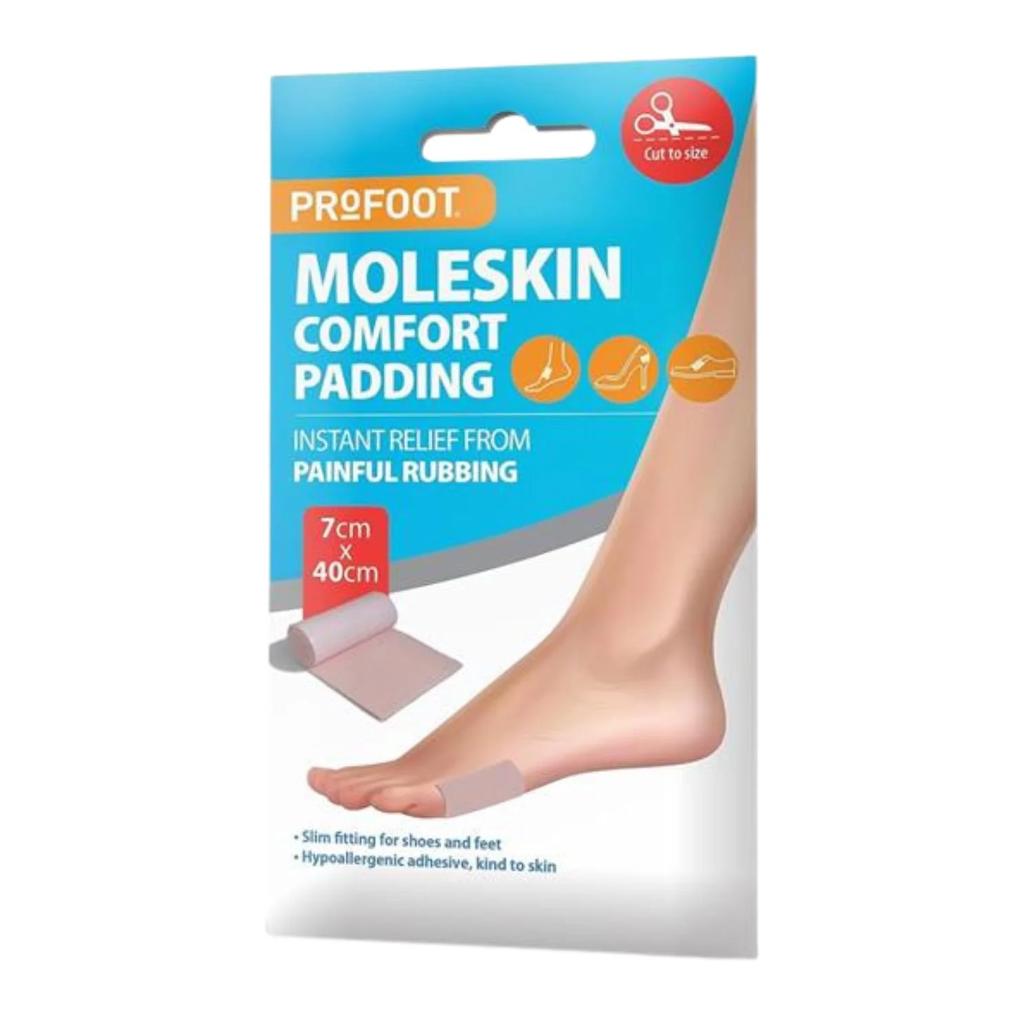 ProFoot Moleskin Comfort Padding Roll – 7cm x 40cm
