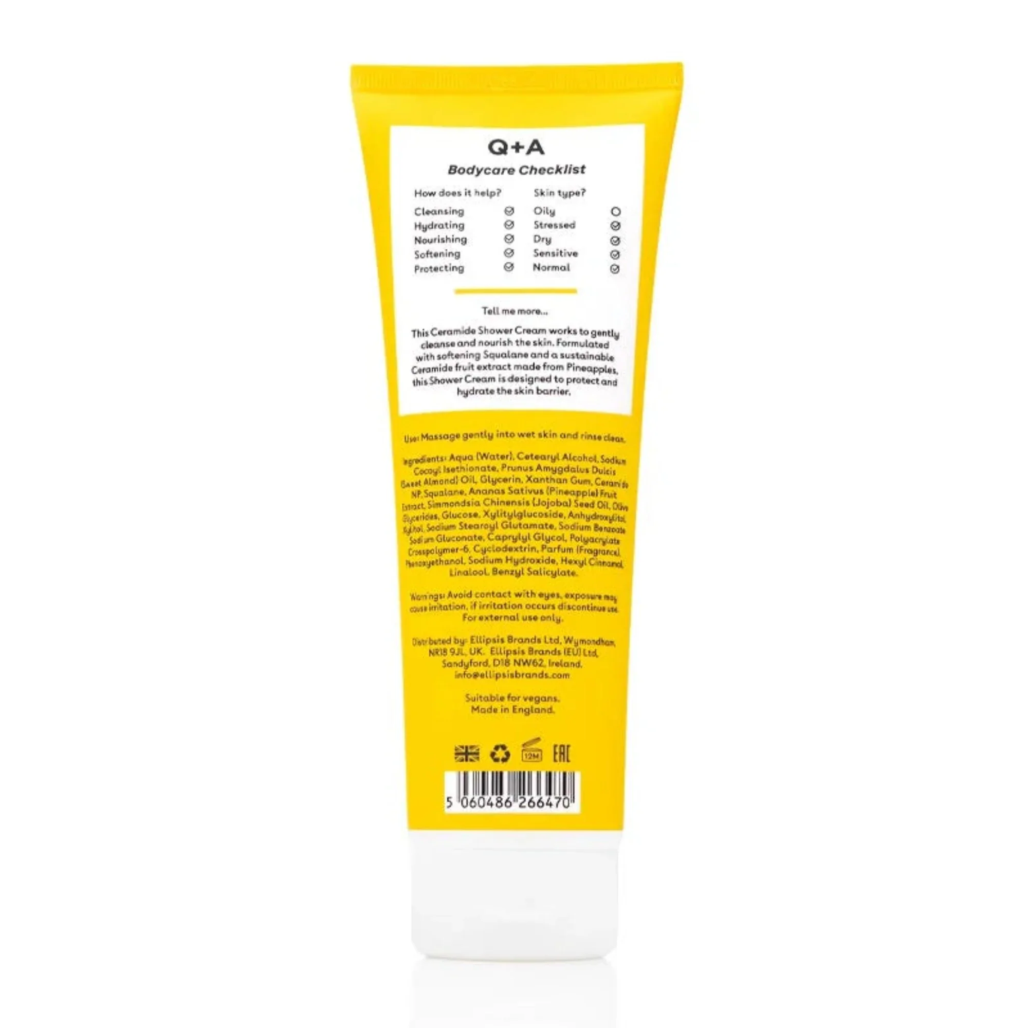 Q+A Ceramide Shower Cream 250ML - Image 2