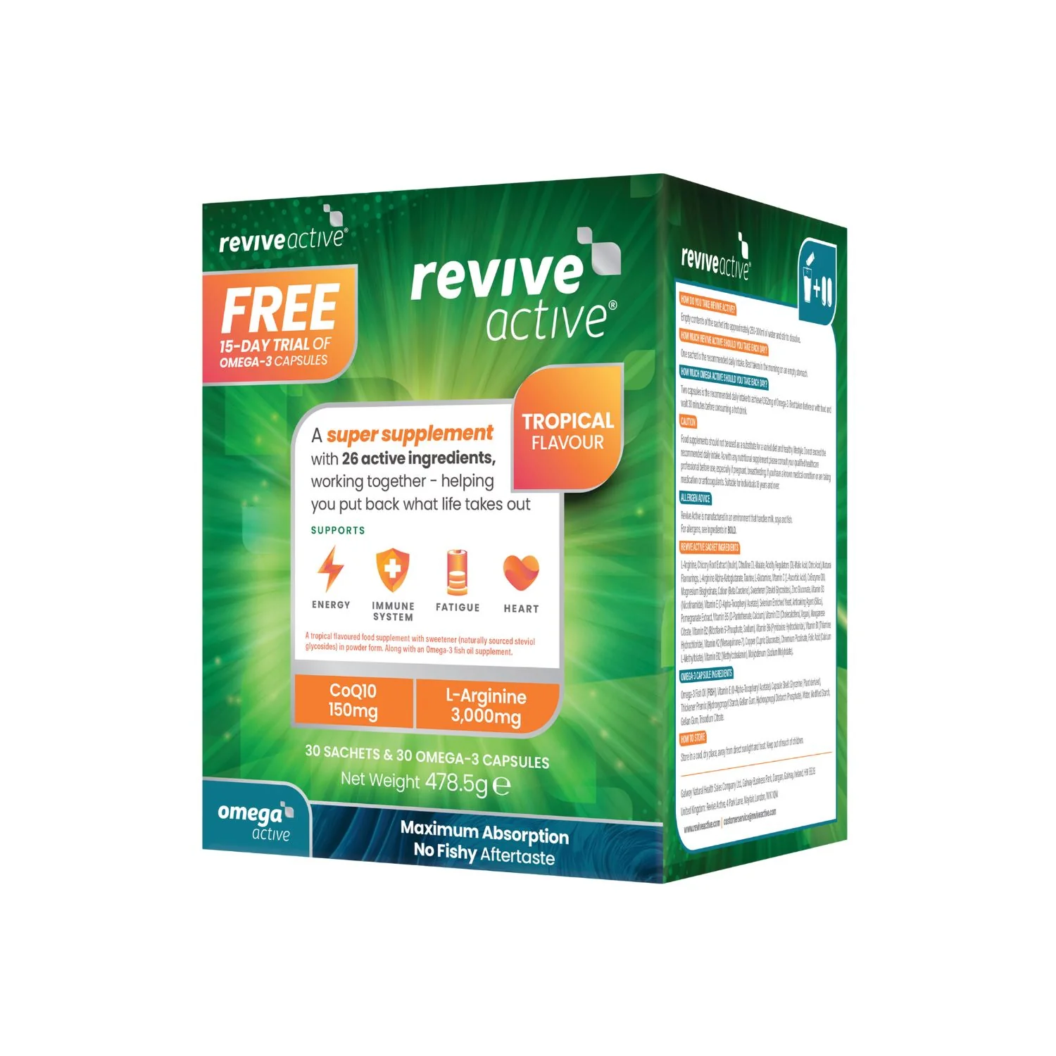 Revive Active Tropical – 30 Day Box & Free 15-Day Omega Active Capsules - Image 3