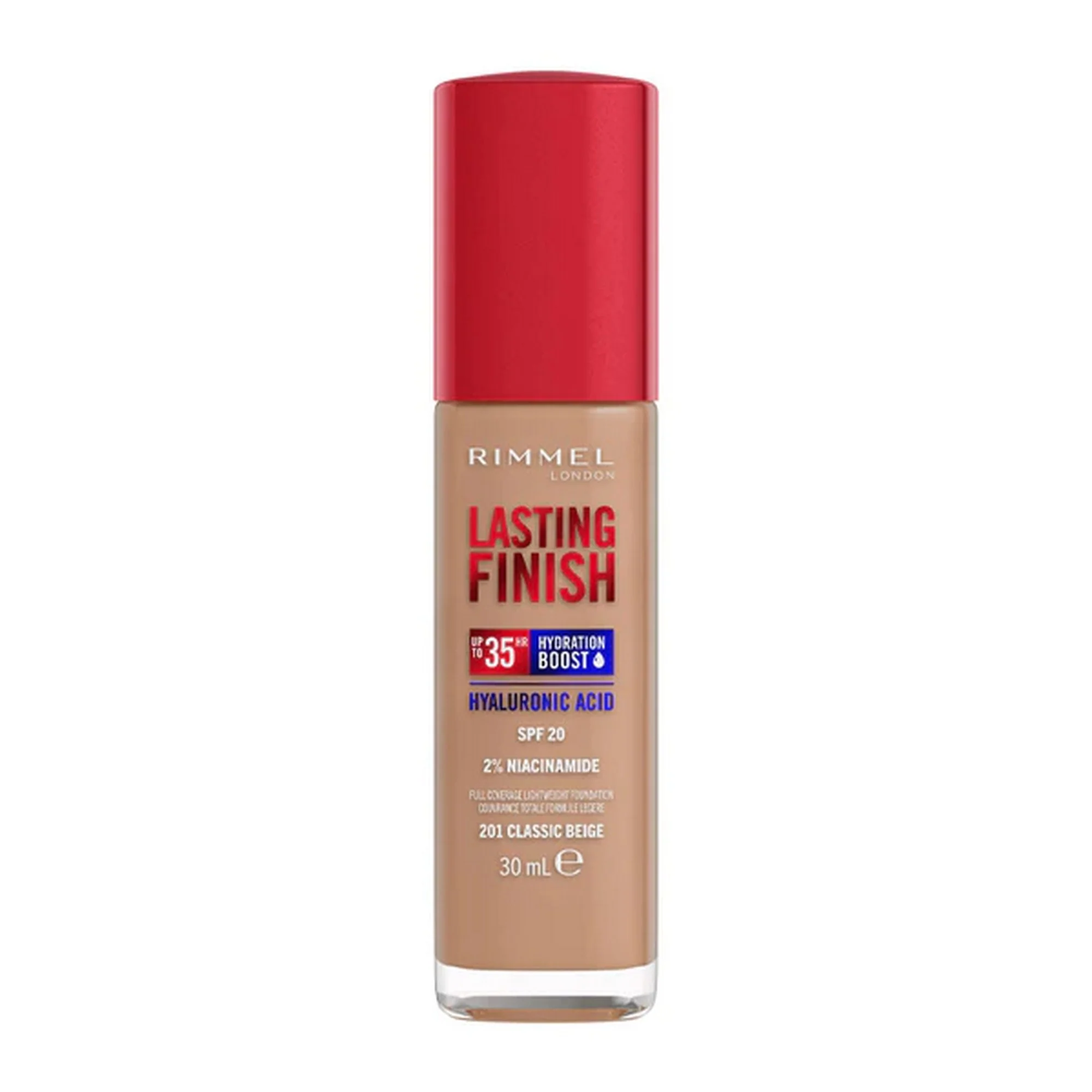 RIMMEL LASTING FINISH 35 HOUR FOUNDATION 201 CLASSIC BEIGE 30ML
