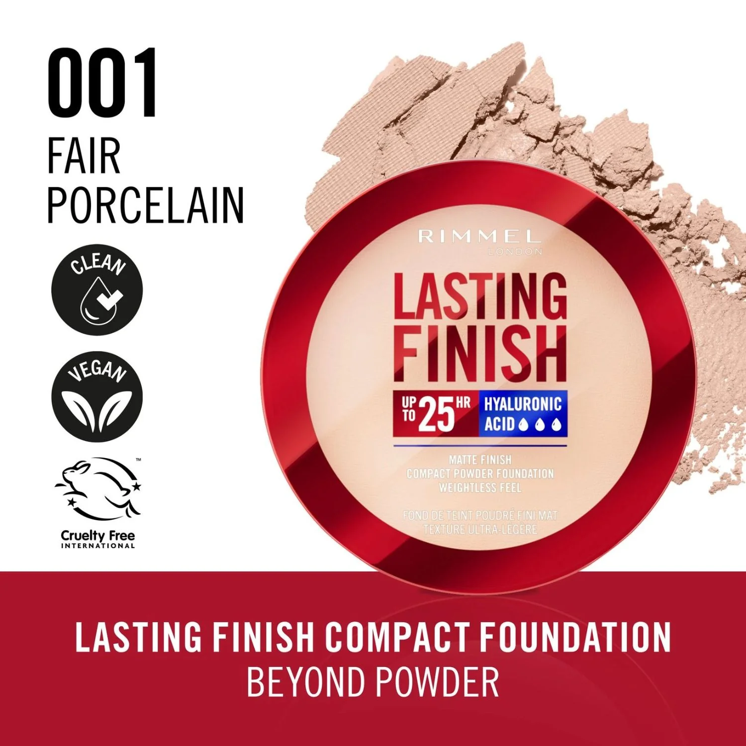Rimmel Lasting Finish Compact Foundation 001 Fair Porcelain - Image 2