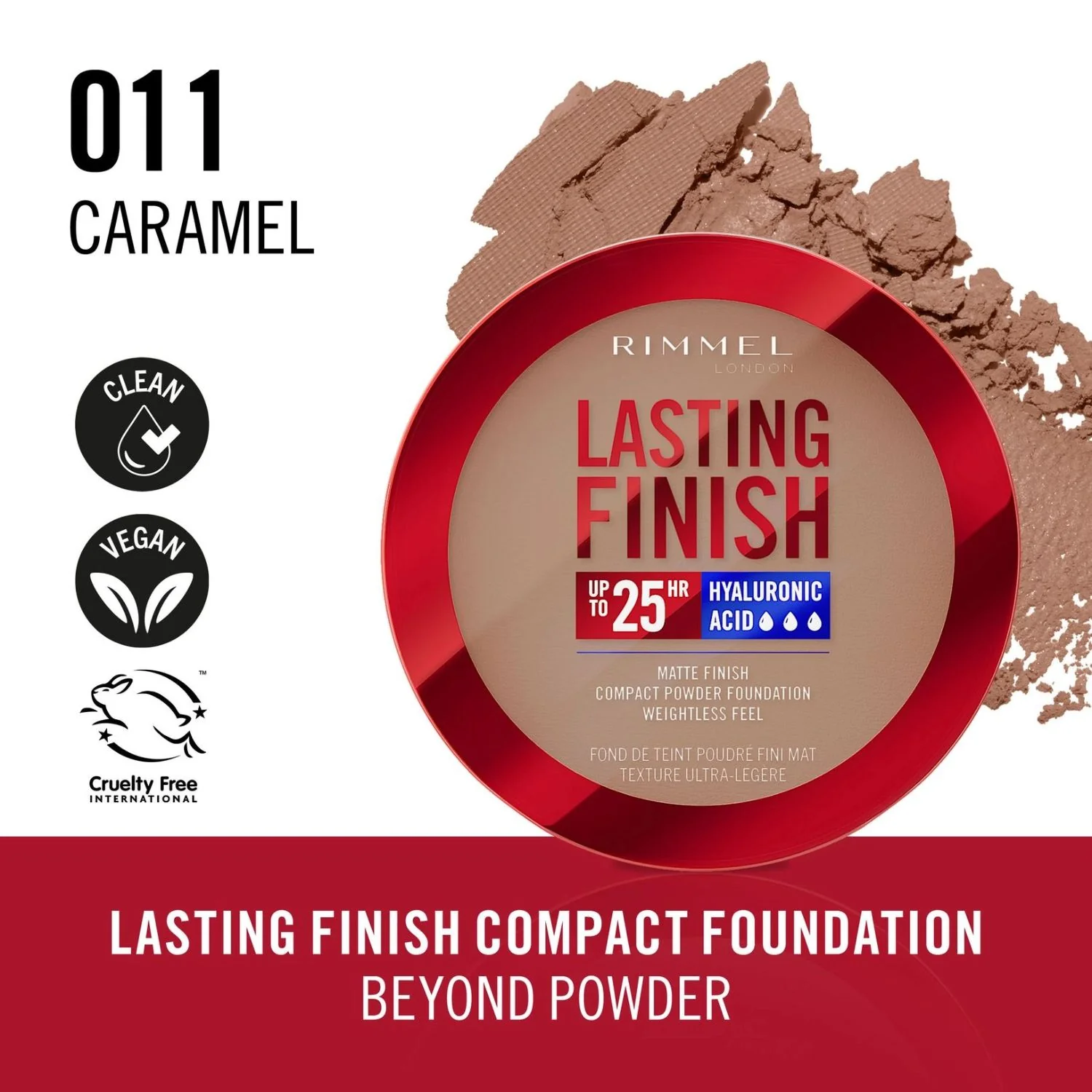Rimmel Lasting Finish Compact Foundation 011 Caramel - Image 2