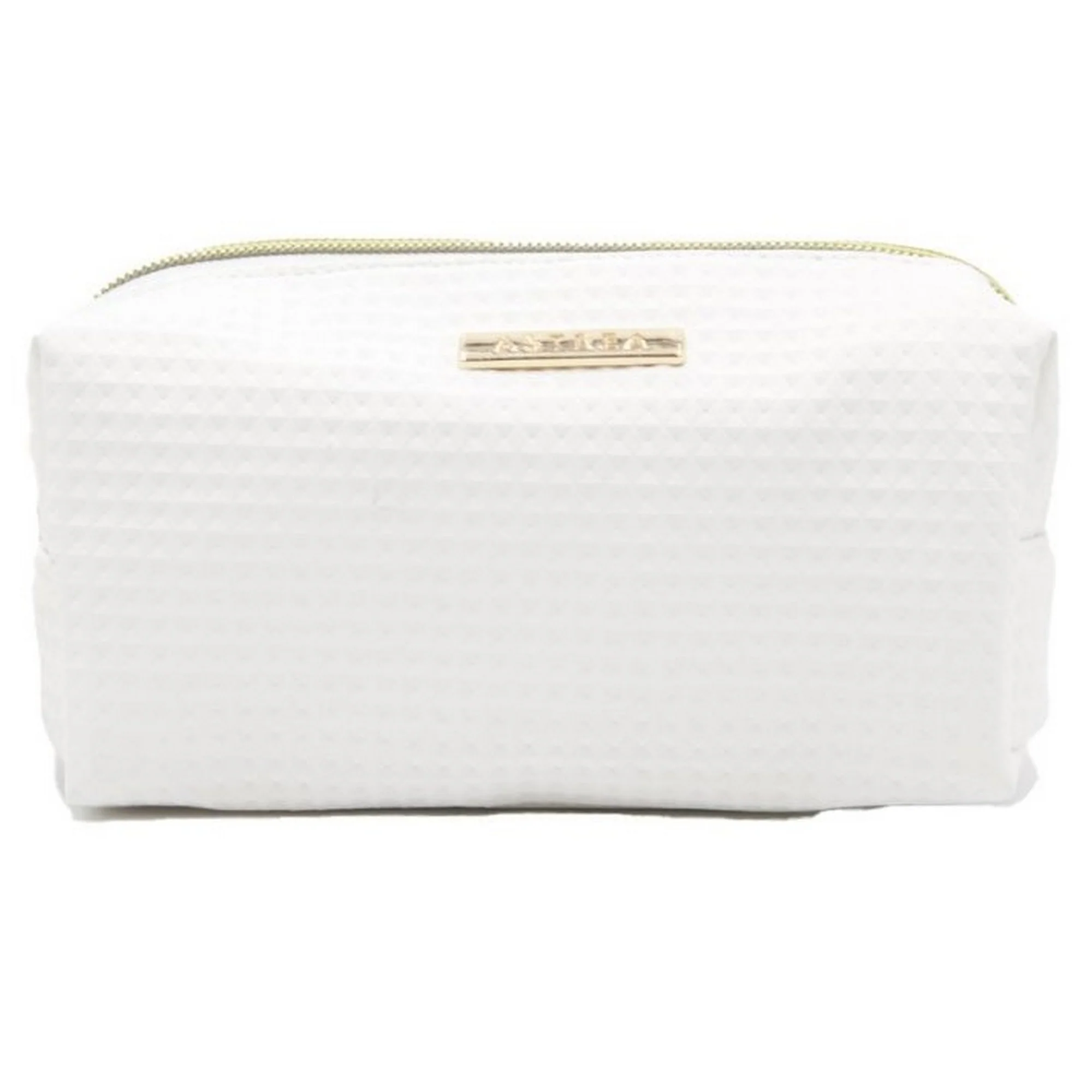 Sanjo White Waffle Small Vanity Bag