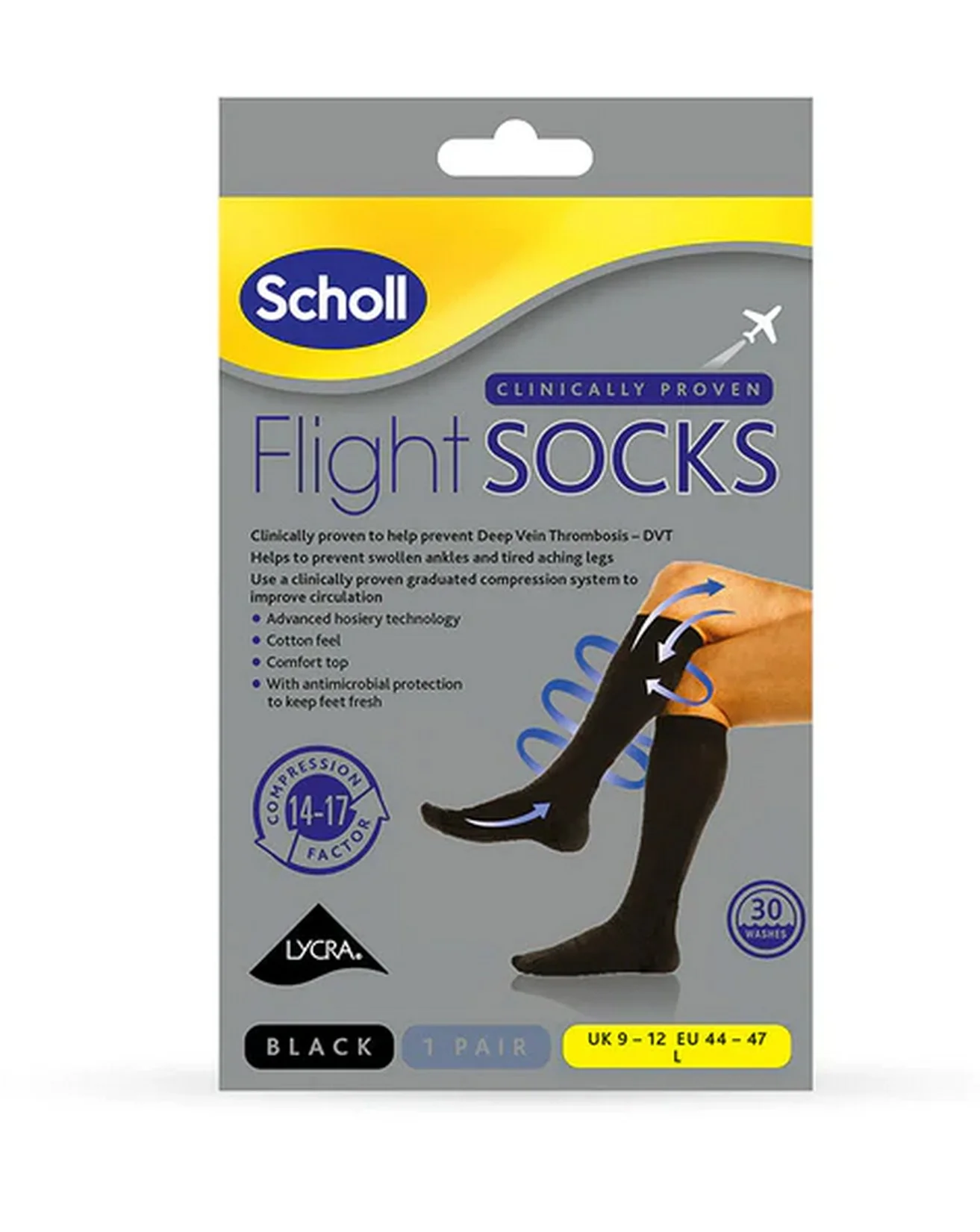 Scholl Flight Socks Black - Image 2