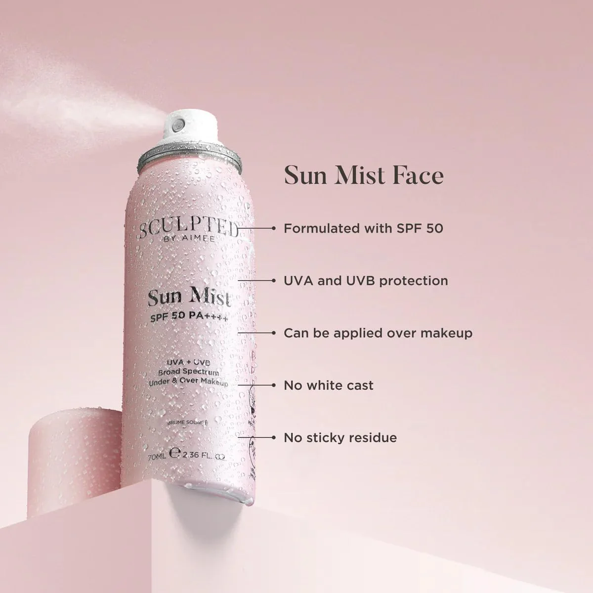 Sculpted by Aimee Sun Mist SPF 50 Spray 70ml - Image 2