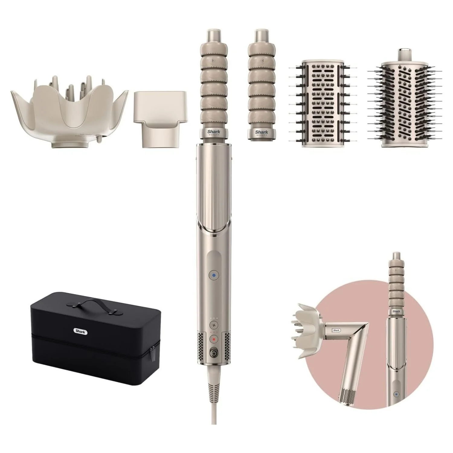 Shark FlexStyle 5-in-1 Air Styler & Hair Dryer with Storage Case Stone