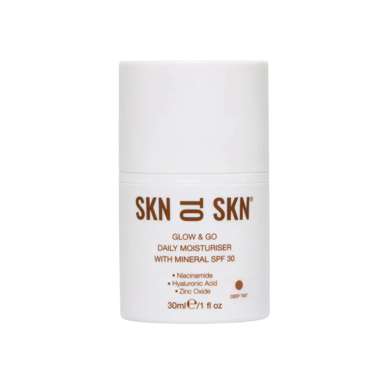 Skn to Skn Glow & Go Daily Moisturiser with Mineral SPF30 30ml - Deep