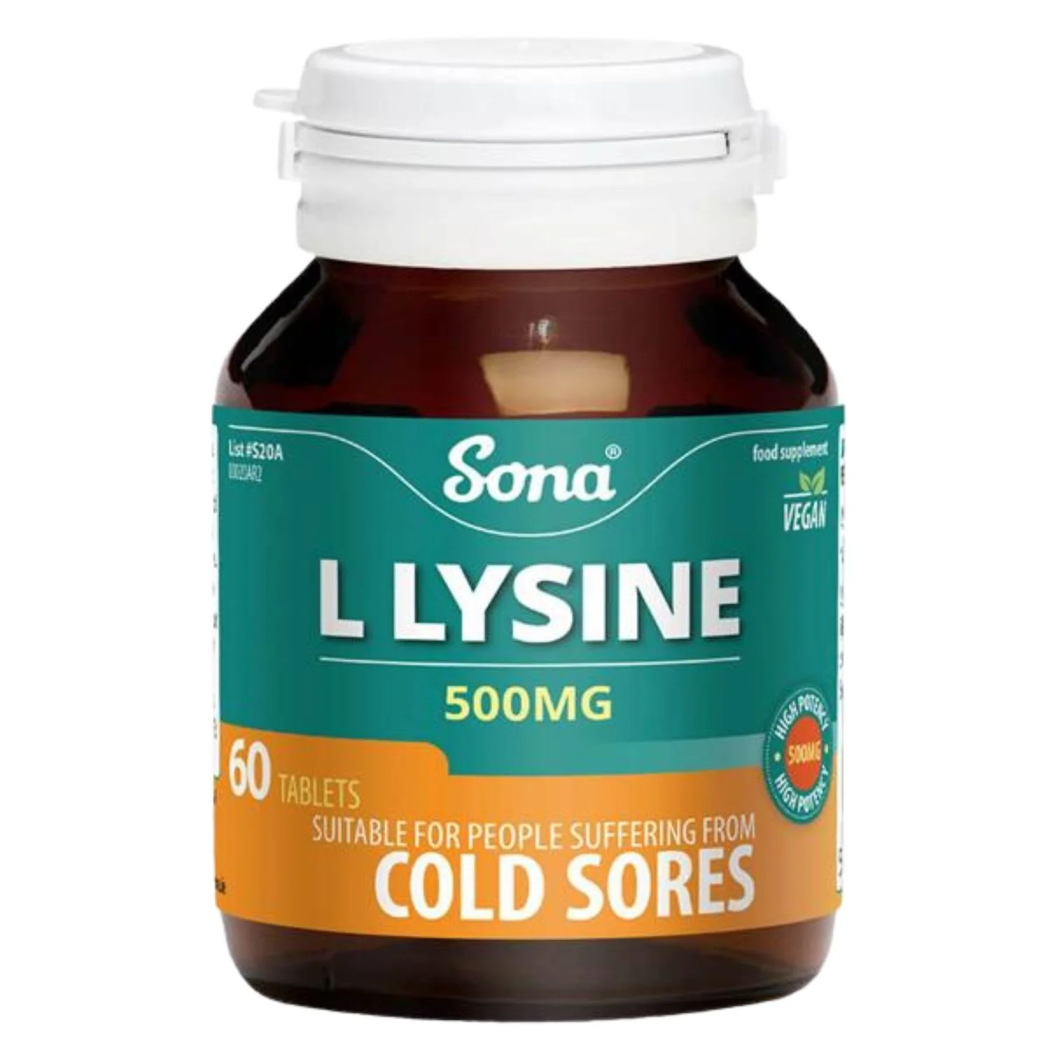 Sona L-Lysine 500mg – 60 Tablets