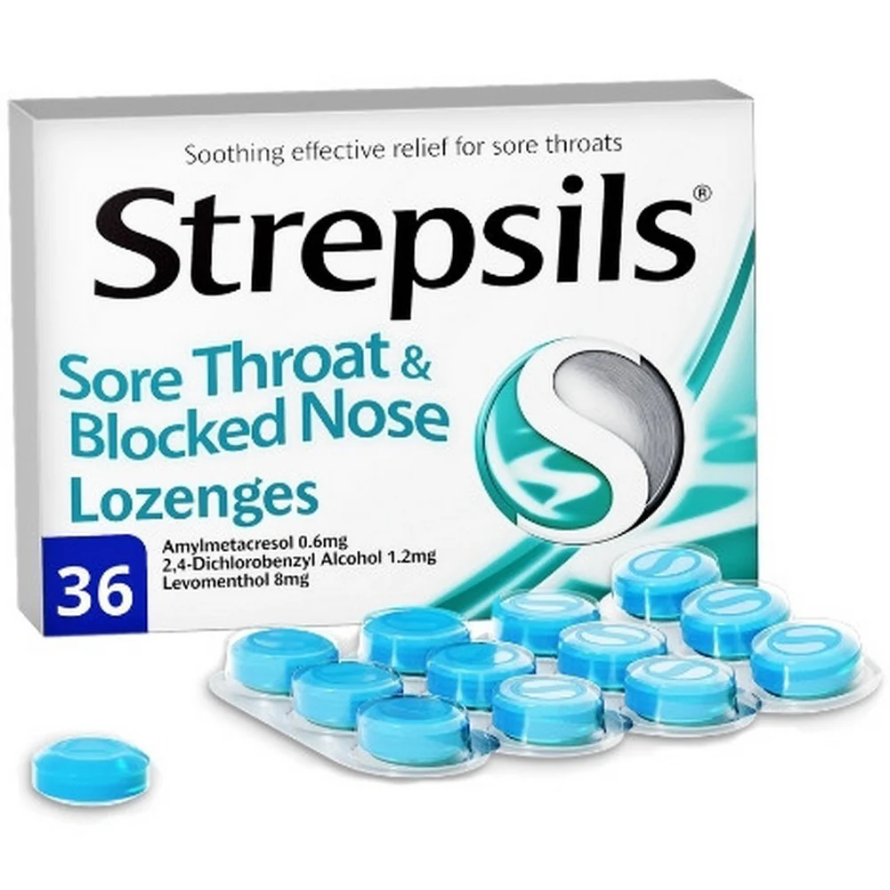 Strepsils Sore Throat & Blocked Nose Lozenges 36's
