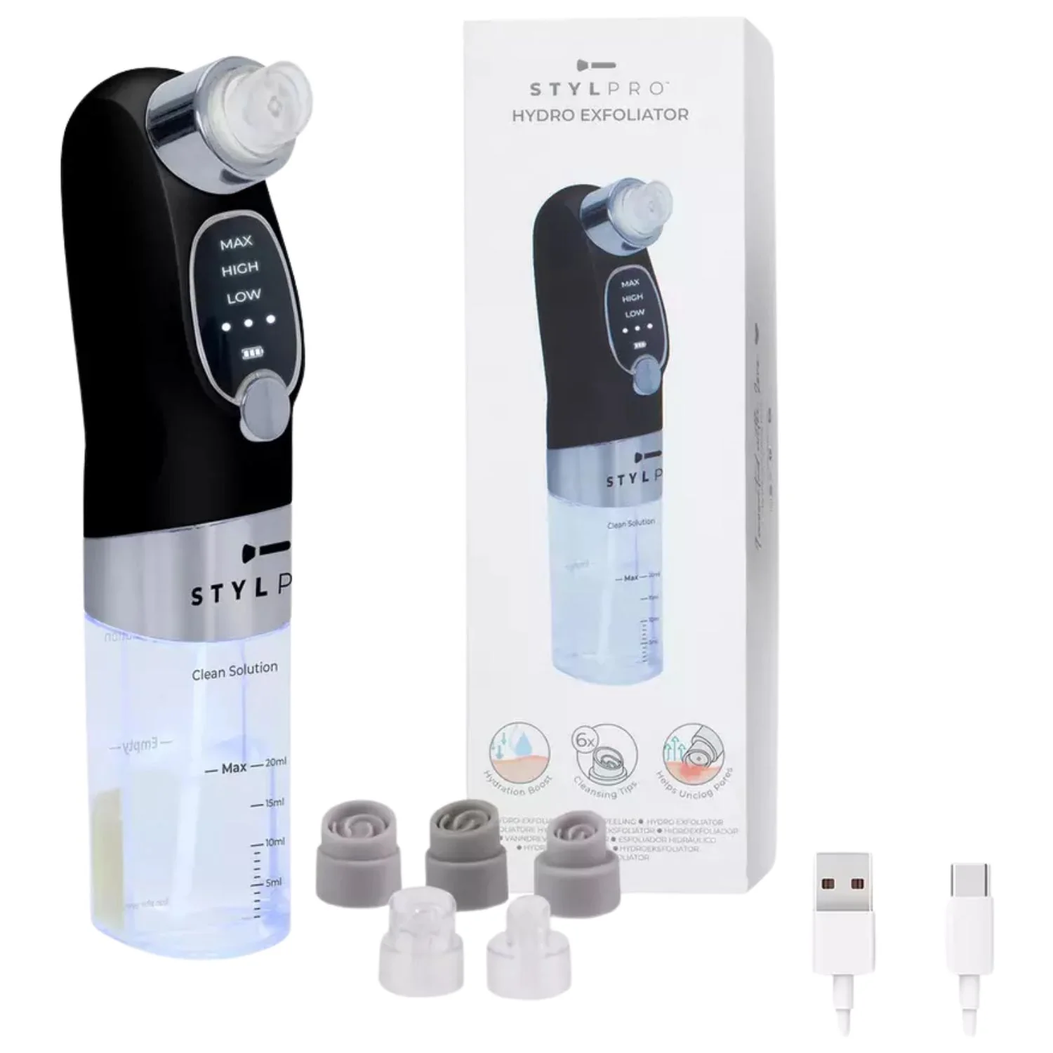 Stylpro Rechargeable HydroExfoliator Handheld Massager