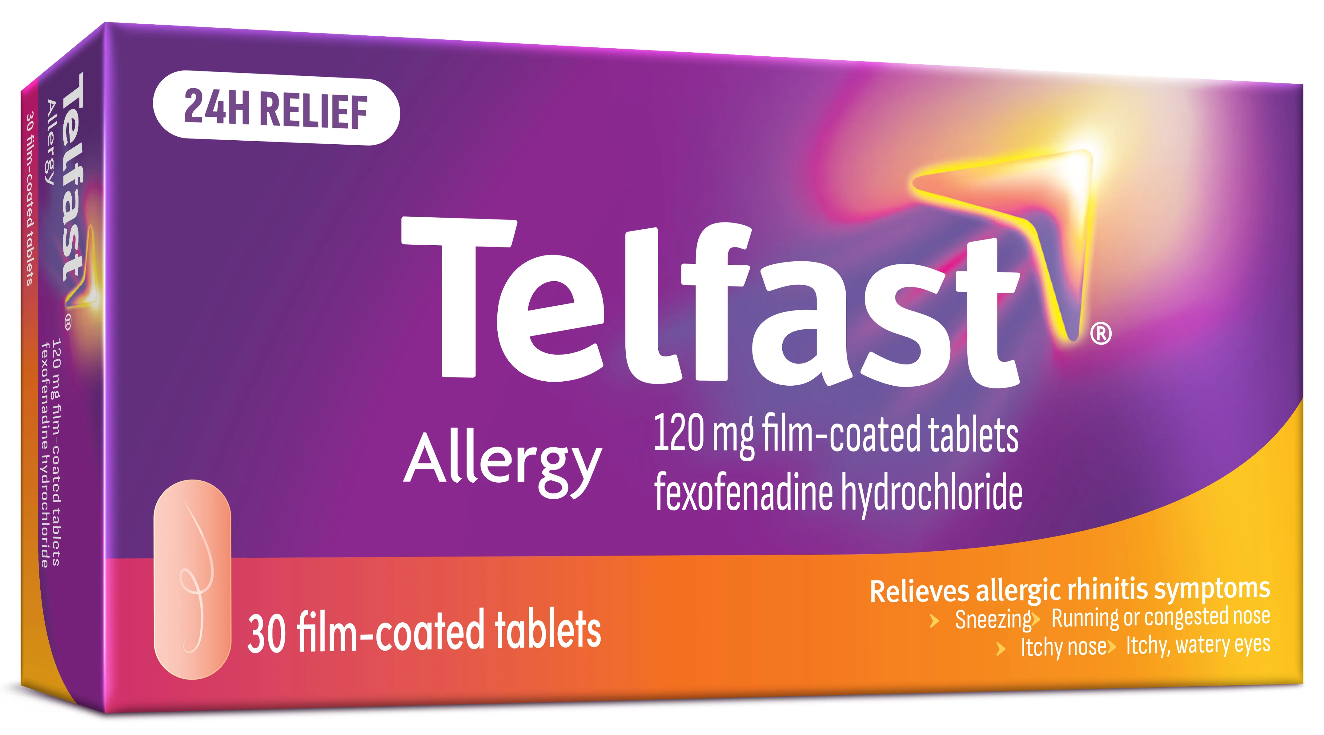 Telfast Allergy 120mg Film-Coated Tablets 30's - Image 2