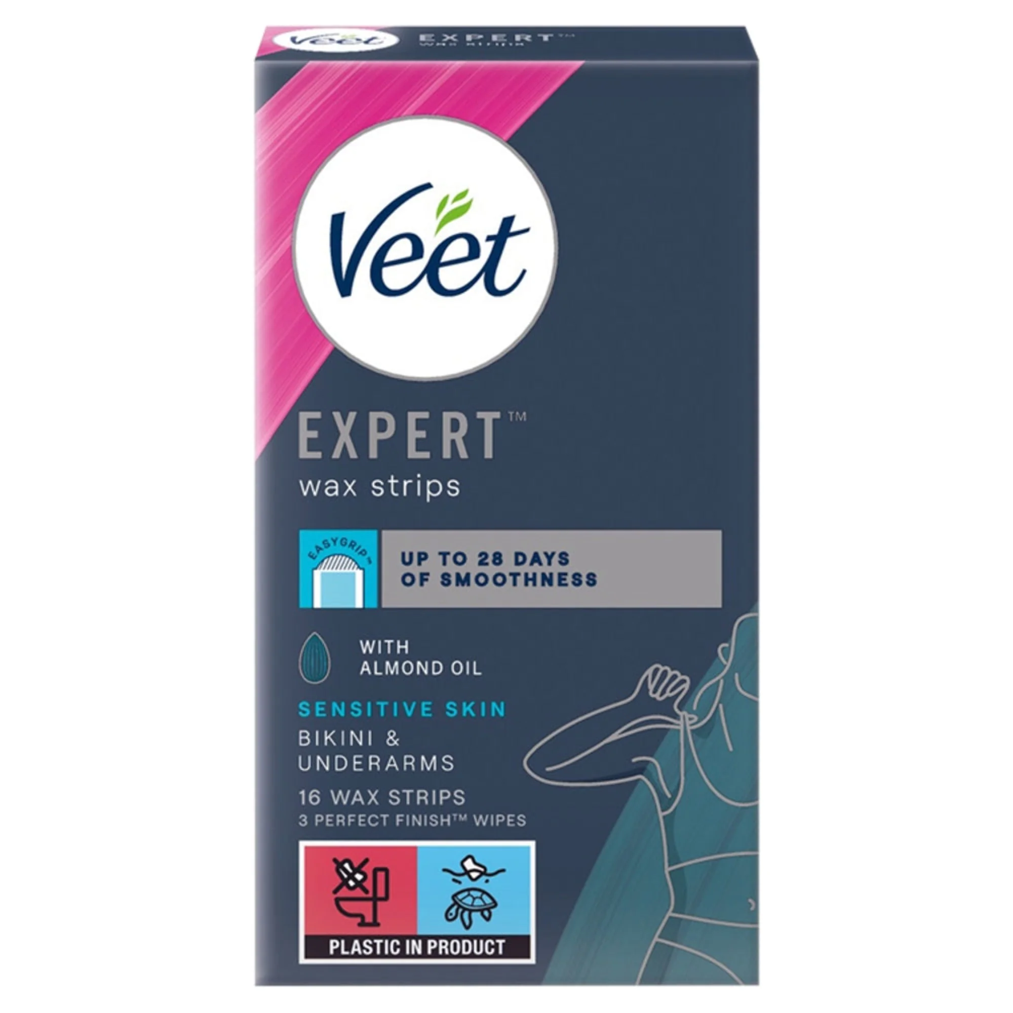 Veet Expert Wax Strips Bikini / Underarm Sensitive 16s