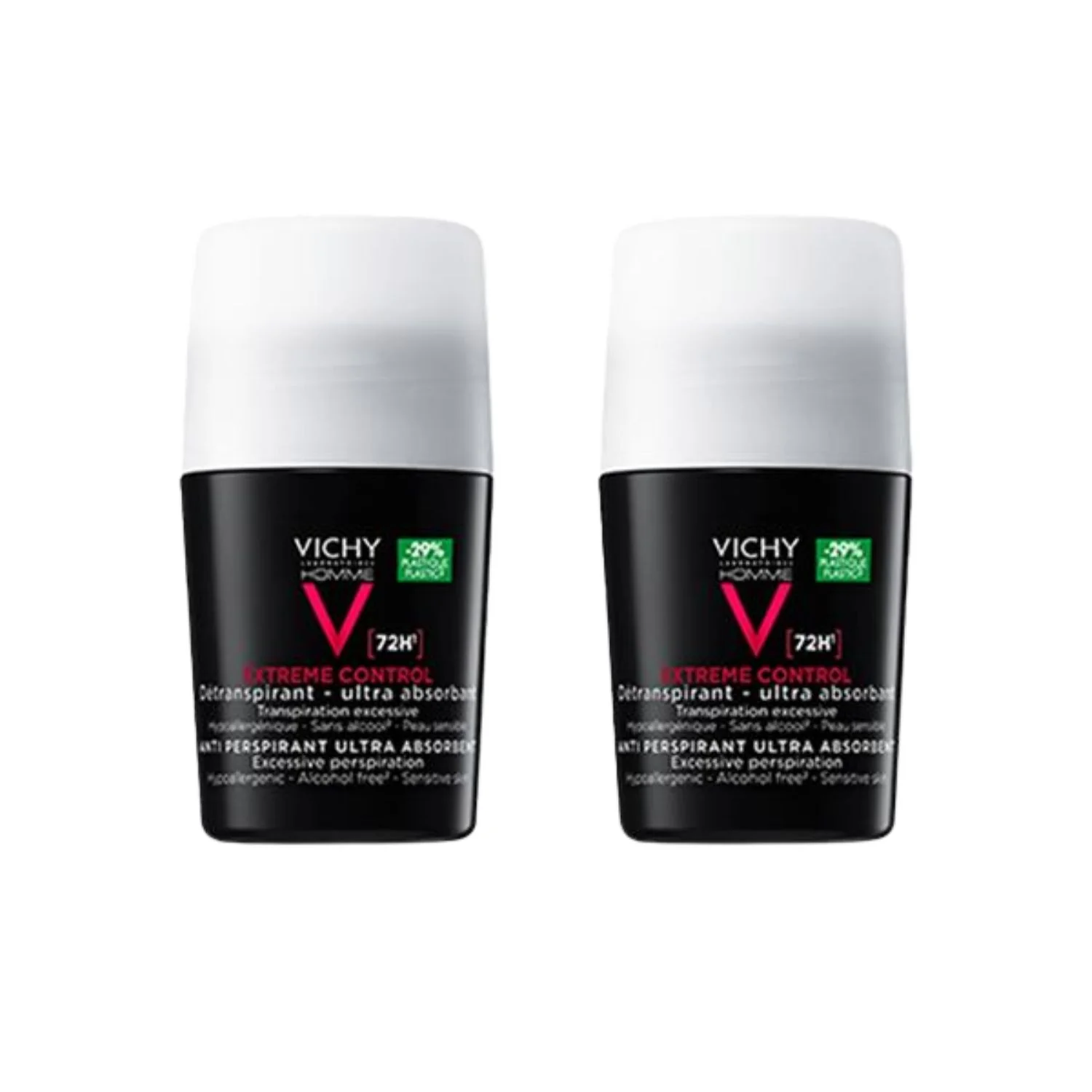 Vichy Homme Extreme Control Deodorant Duo – 72H Anti-Perspirant Roll-On