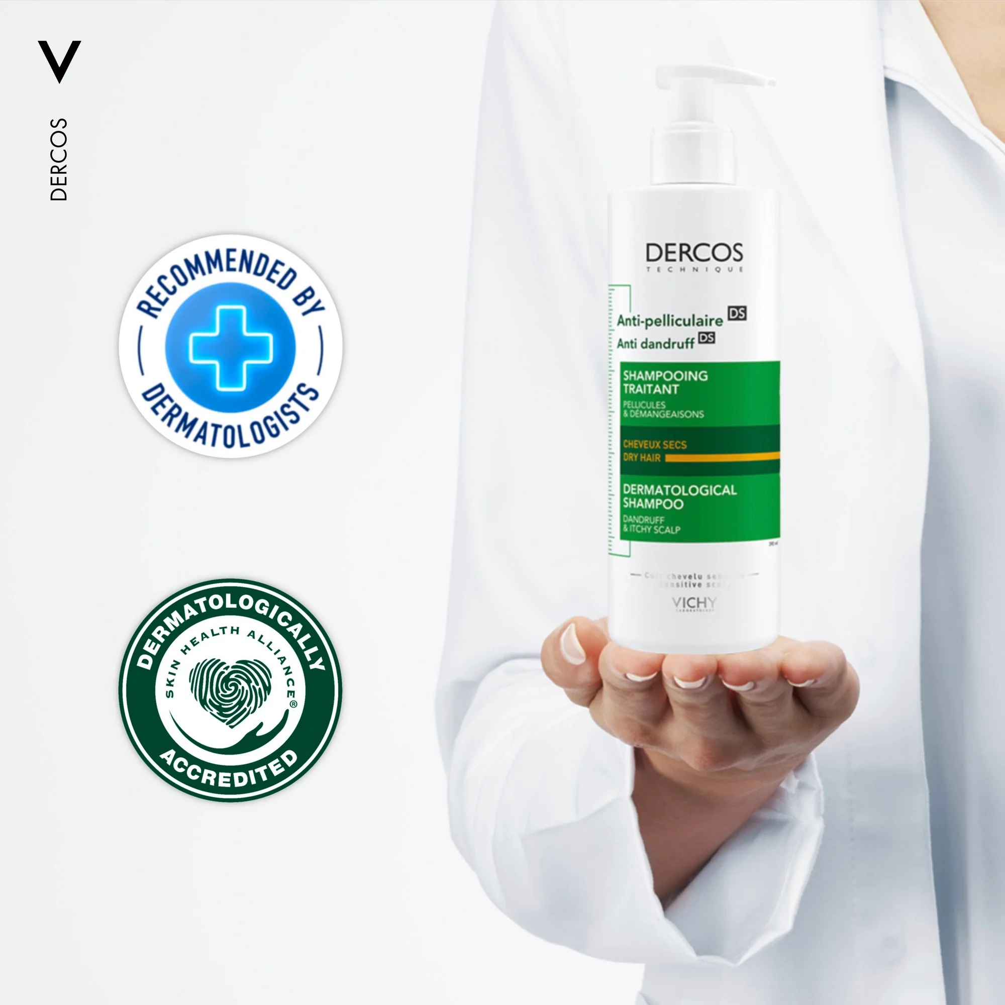 Vichy Dercos Anti Dandruff Shampoo for Dry Hair 390ml - Image 2