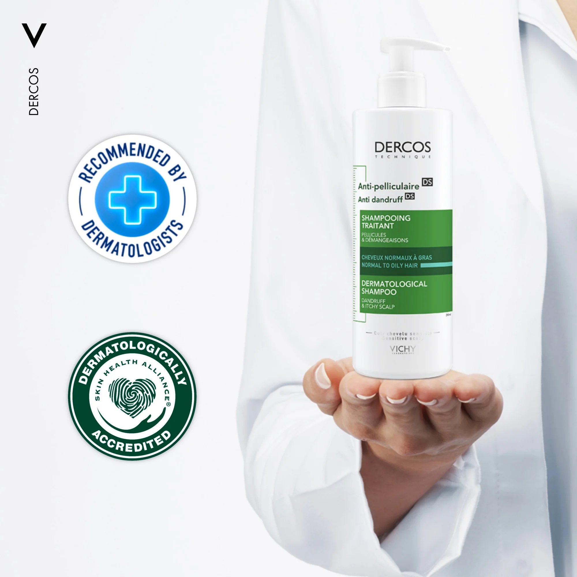VICHY Decros Anti-Dandruff Shampoo For Normal/Oily Hair 390ML - Image 2