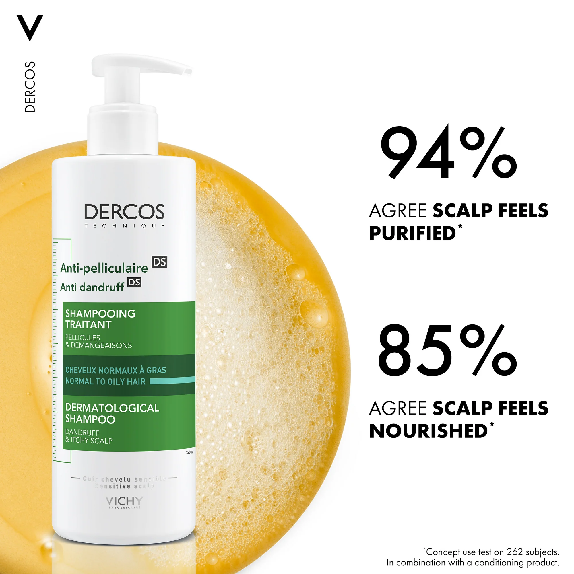 VICHY Decros Anti-Dandruff Shampoo For Normal/Oily Hair 390ML - Image 4