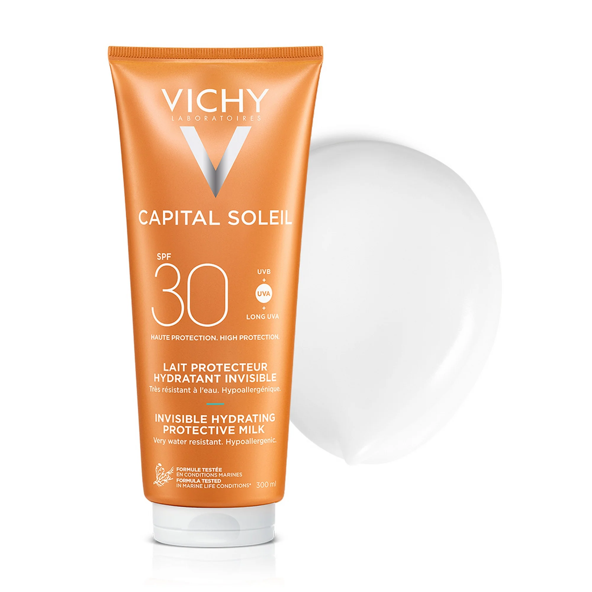 Vichy Capital Soleil Beach Protect Fresh Hydrating Face & Body Milk SPF 30 300ml - Image 3