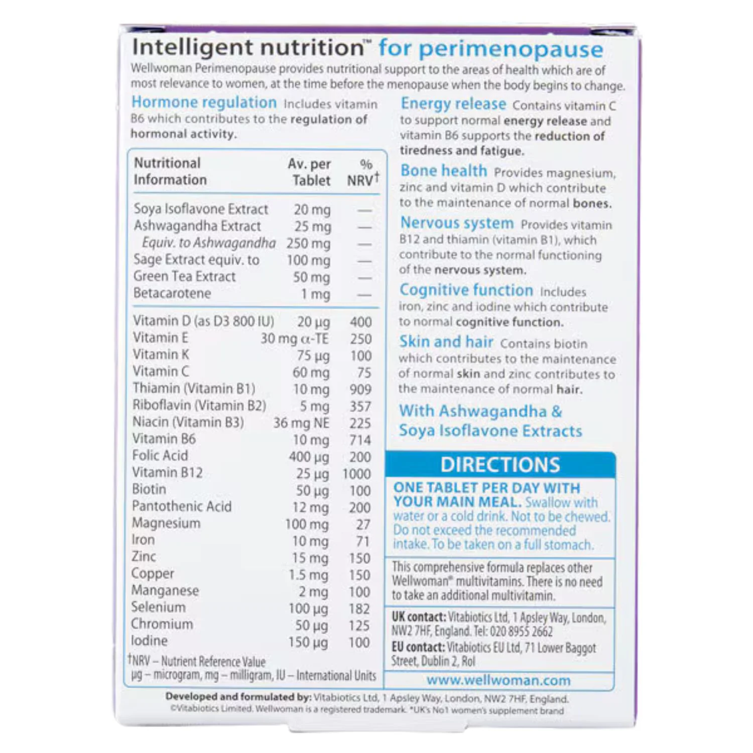 Vitabiotics Wellwoman Perimenopause 50+ 30 Tablets - Image 2