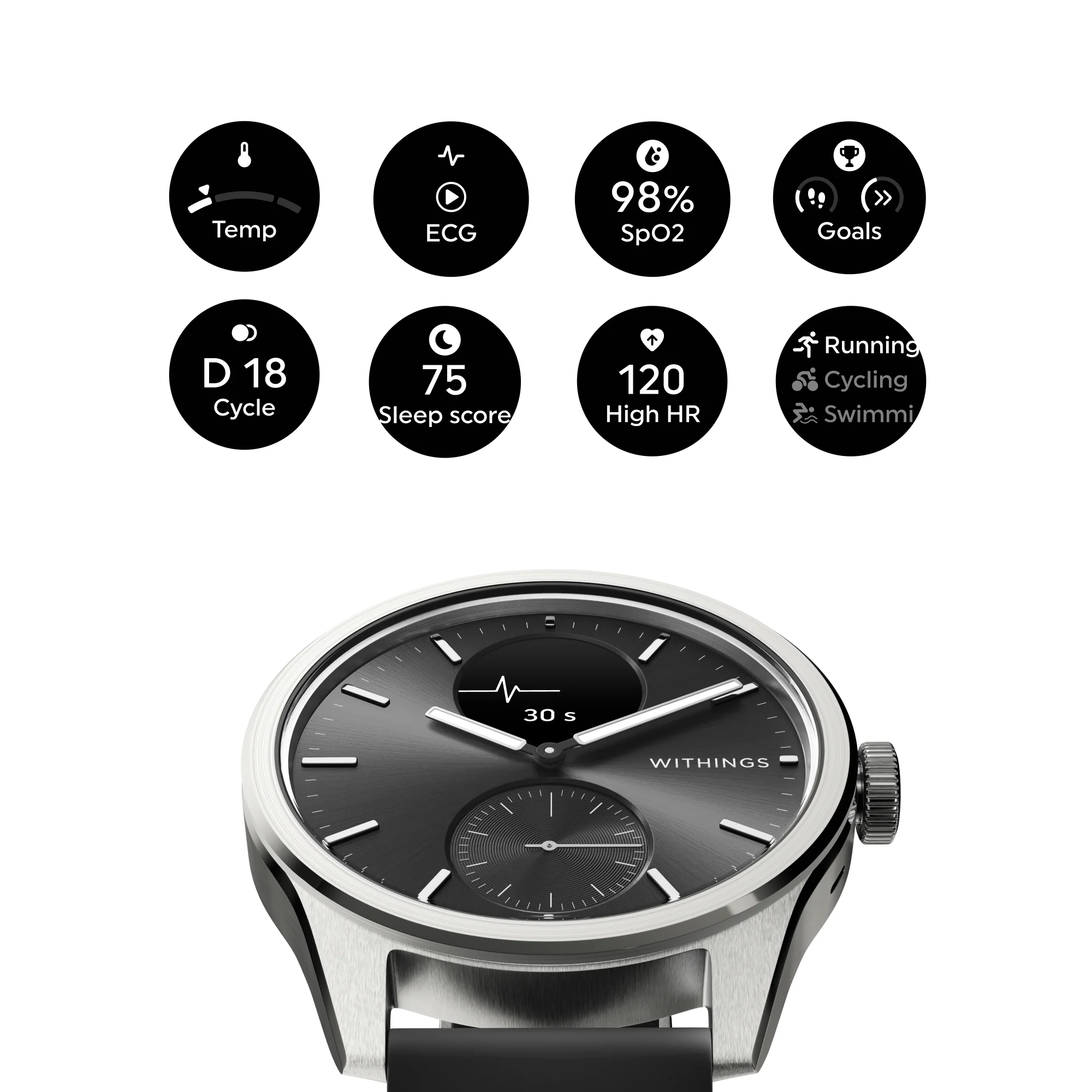 Withings Scanwatch 2 42Mm Black - Health & Fitness Smartwatch - Image 3